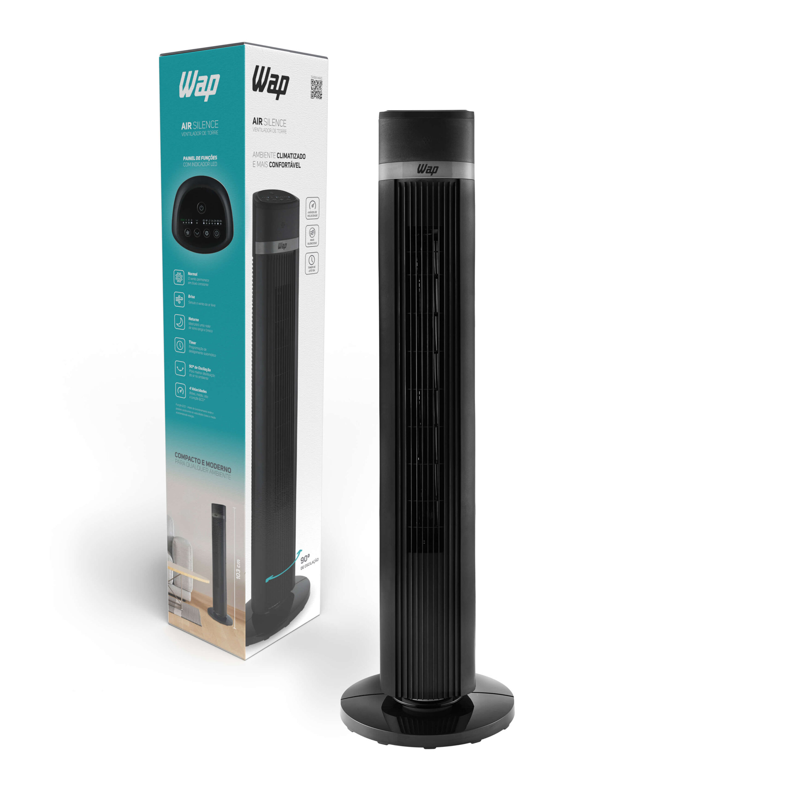VENTILADOR TORRE WAP AIR SILENCE 220V - Infinity Mega Store