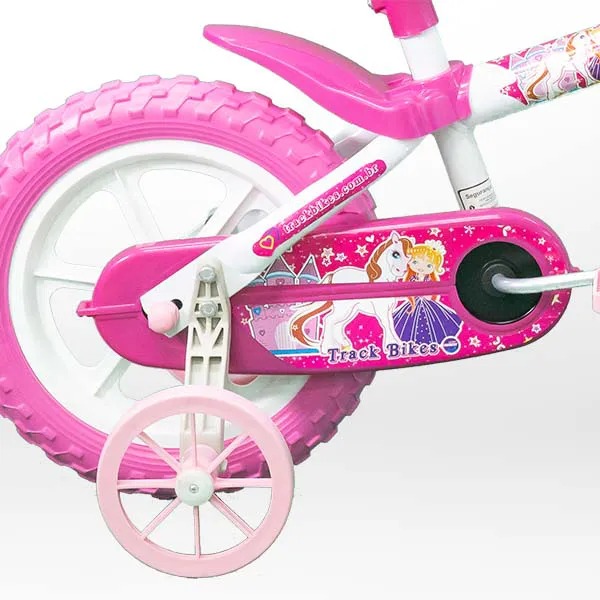 Bicicleta de Criança Barbie Roda 12 Rosa e Branco